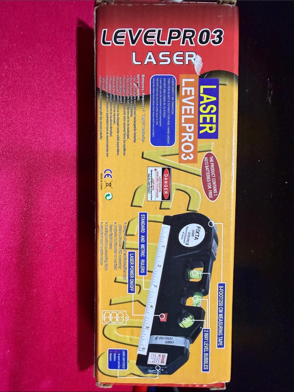Source Unknown LEVELPRO3 Laser - Red, Yellow, Black